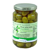 Charger l'image dans la galerie, Olives vertes cassées AGLANDAU au FENOUIL sauvage